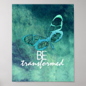Poster l'affiche d'art papillon inspirant être transformé (Devant)