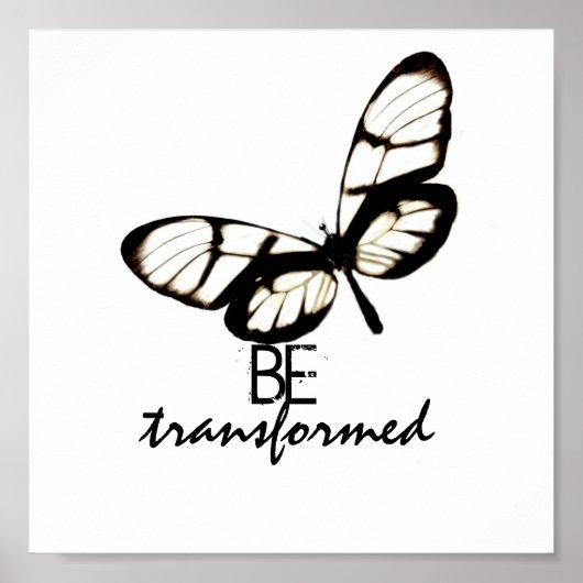 Poster l'affiche d'art papillon inspirant être transformé (Devant)