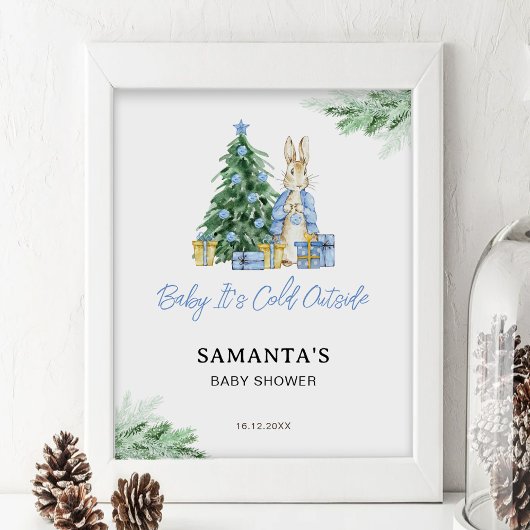 Poster L'Affiche de bienvenue du Baby shower extérieur fr