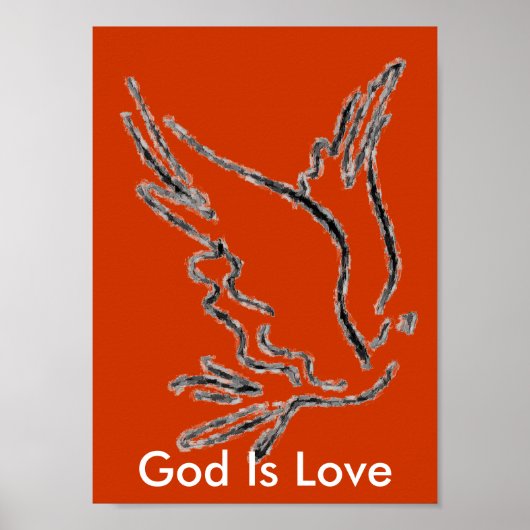 Poster L'affiche de Dieu est amour orange (Devant)