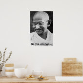 Poster L'affiche de Gandhi 'Be the change' (Cuisine)