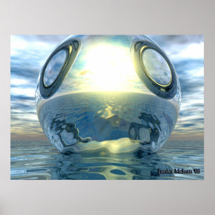 Poster L'affiche de la sphère métallique liquide