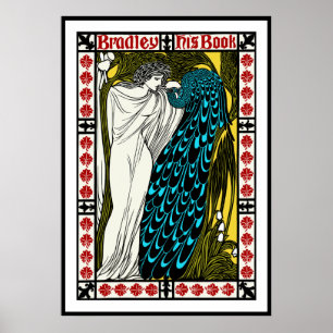 Poster L'affiche de paon de Nouveau d'art par H. Bradley