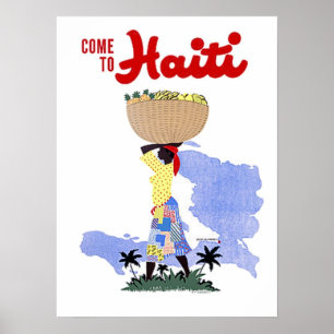 Poster L'affiche de Vintage voyage viennent au Haïti