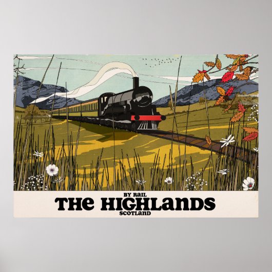 Poster L'affiche de voyage dans les Highlands d'Écosse (Devant)