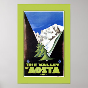 Poster L'affiche de voyage de la Vallée d'Aoste Italie Al