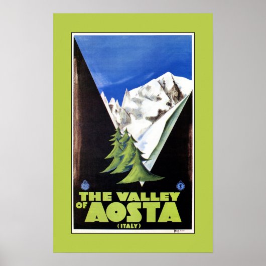 Poster L'affiche de voyage de la Vallée d'Aoste Italie Al (Devant)
