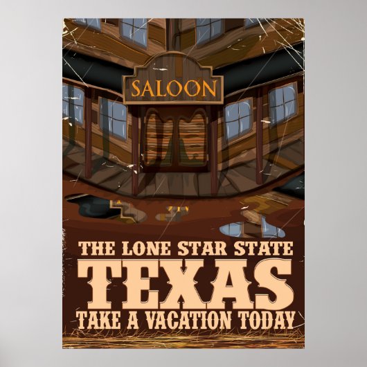 Poster L'affiche de voyage de Texas 'L'état d'étoile soli (Devant)