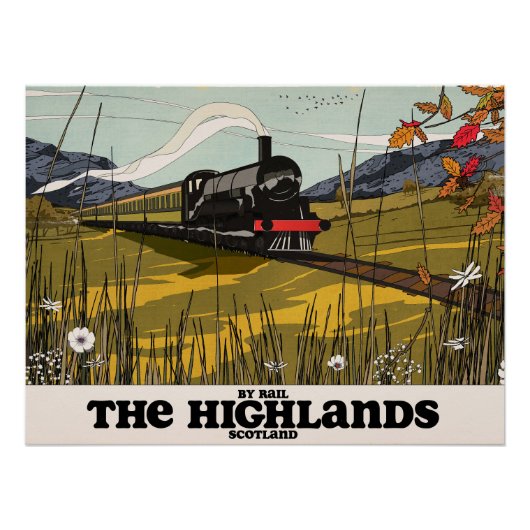 Poster L'affiche de voyage des Highlands d'Écosse (Devant)