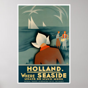 Poster L'affiche de voyage Hollande Art La Haye Pays-Bas