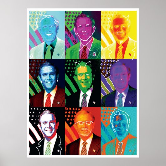 Poster L'affiche des 9 visages de Bush (Devant)