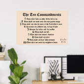 Poster L'affiche des dix COMMANDEMENTS (Bureau à domicile)