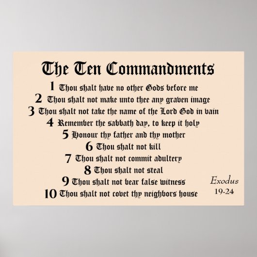 Poster L'affiche des dix COMMANDEMENTS (Devant)