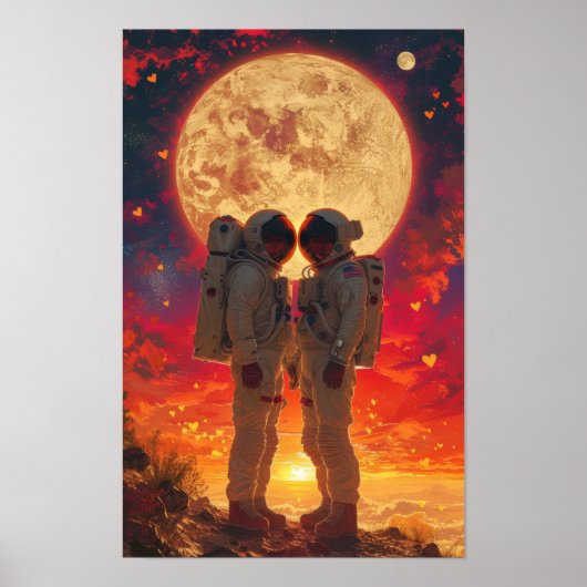 Poster L'affiche des explorateurs de l'espace dans le dés (Devant)