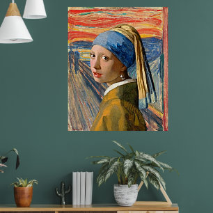 Poster L'affiche du cri de la fille – Remix surréaliste