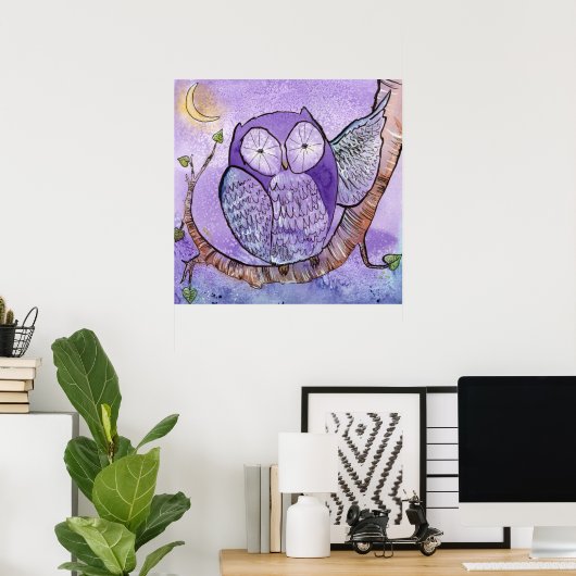 Poster L'affiche du hibou pourpre (Bureau à domicile)