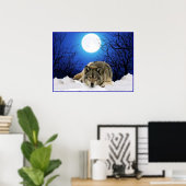 Poster L'affiche du loup de l'observateur (Bureau à domicile)