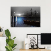 Poster L'affiche du navire et de la lune (Bureau à domicile)