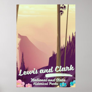 Poster L'affiche du parc national Lewis et Clark