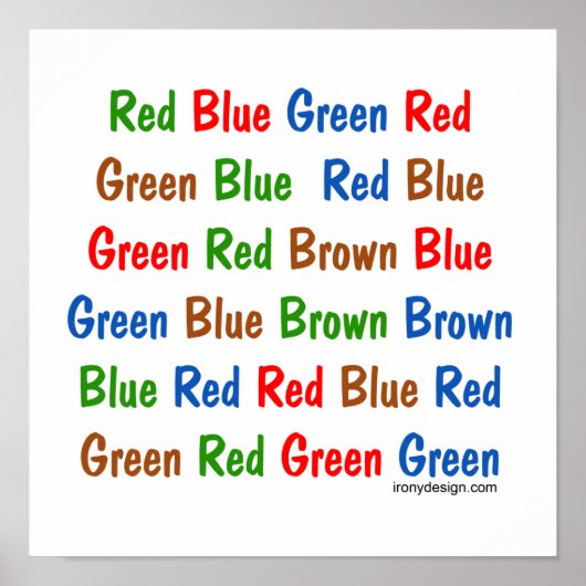 Poster L'affiche du test de Stroop (Devant)