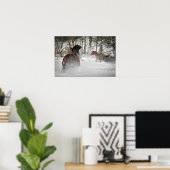 Poster L'affiche hivernale du Cheval de Chase (Bureau à domicile)