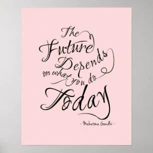 Poster L'affiche inspirée de future calligraphie rose