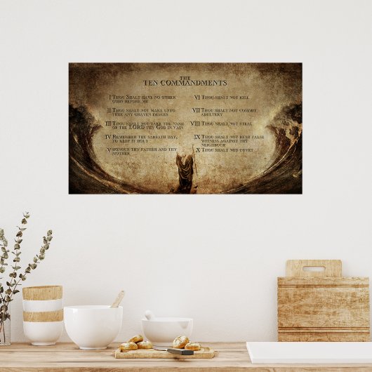 Poster l'affiche murale des 10 commandements (Cuisine)