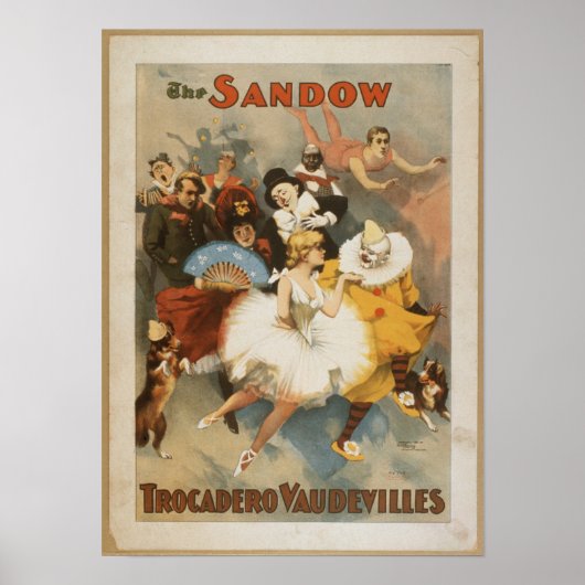 Poster L'affiche Sandow Trocadero Vaudevilles (Devant)