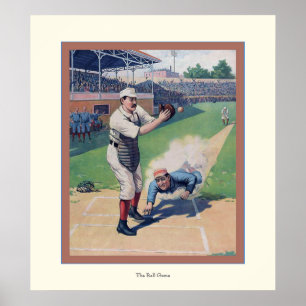 Poster L'affiche vintage de base-ball de ~ de jeu de