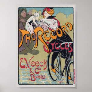 Poster L'affiche vintage de Record Cycles 1897
