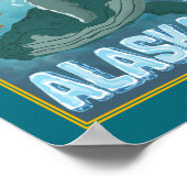 Poster L'affiche Vintage des baleines de voyage de l'Alas (Coin)