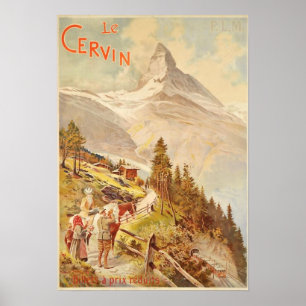 Poster L'affiche Vintage voyage du Cervin du Cervin