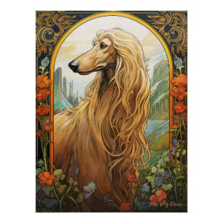 Poster L'Afghan Hound Dog 002 - Natalia Mucha