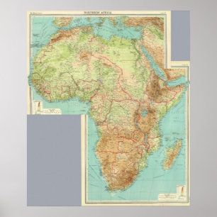 Poster L'Afrique composée avec des itinéraires