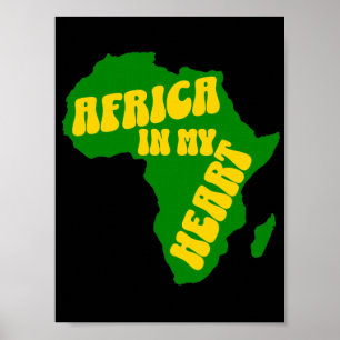 Poster L'Afrique Dans Mon Coeur Design Cool