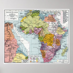 POSTER L'AFRIQUE DIVISÉE, 1914