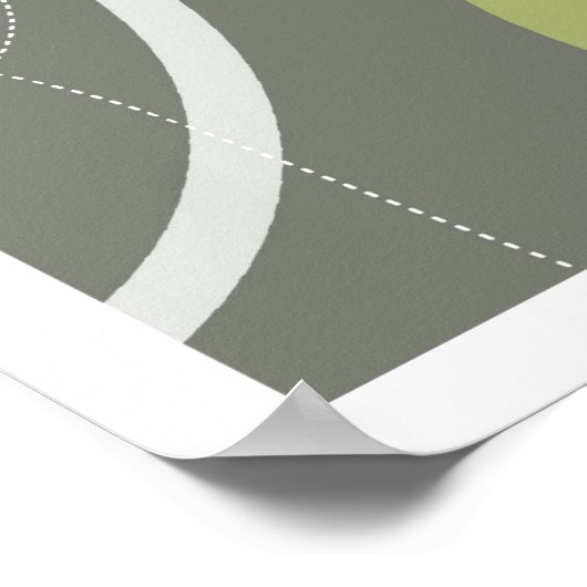 Poster L'âge atomique Abstrait dans l'affiche en olive (Coin)