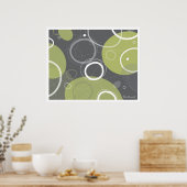 Poster L'âge atomique Abstrait dans l'affiche en olive (Cuisine)