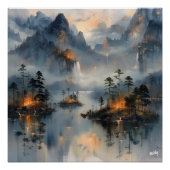 Poster Lago de Montañas: Impresionista y Realista (Devant)