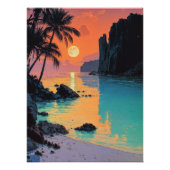 Poster Lagon au coucher du soleil (Devant)