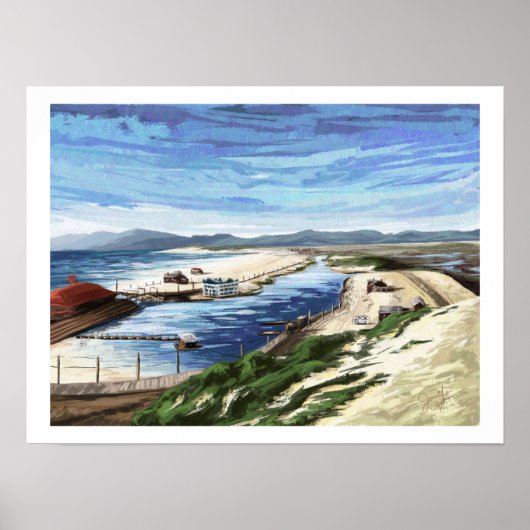 Poster Lagon de Playa del Rey. Aquarelle par rue Jenn (Devant)