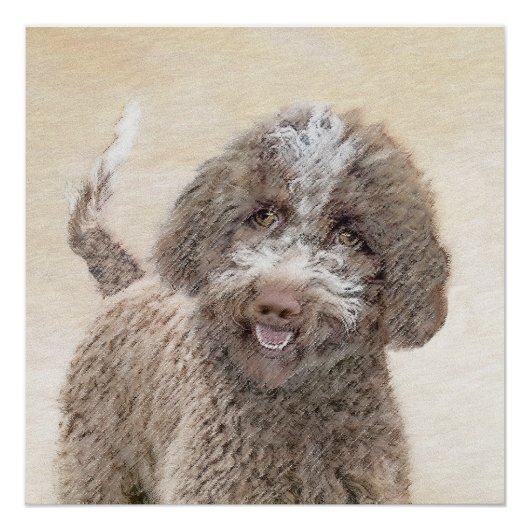 Poster Lagotto Romagnolo Peinture - Cute Original Chien A (Devant)
