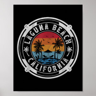 Poster Laguna Beach Californie Vacances d'été Vintage Su
