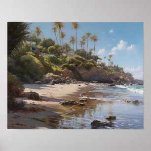 Poster Laguna Beach Watercolor Art Imprimer l'affiche