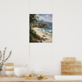 Poster Laguna Beach Watercolor Art Imprimer l'affiche (Cuisine)
