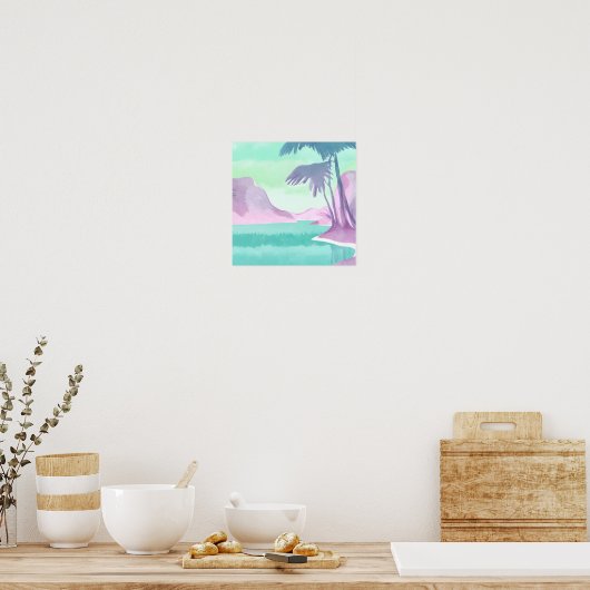 Poster Lagune cachée pastel (Cuisine)