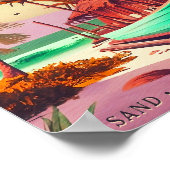 Poster Lahaina Maui Hawaii soleil couchant tropical palmi (Coin)