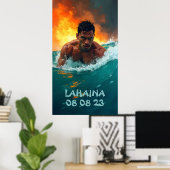 Poster Lahaina rend hommage (Bureau à domicile)