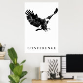 Poster L'aigle blanc noir Motivation confiance (Bureau à domicile)