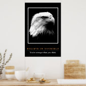 Poster L'aigle noir blanc Motivationnel Croyez en vous-mê (Cuisine)
